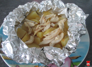 Mäsko so zemiakmi pečené v alobale