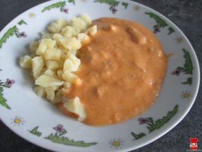 Kurací perkelt s domácimi haluškami