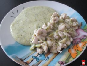 Morčacie na brokolici a zemiakovo-brokolicová kaša