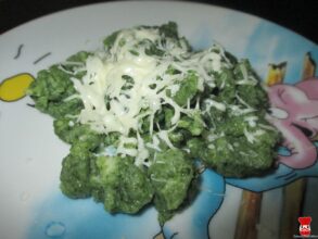 Špenátové halušky so syrom