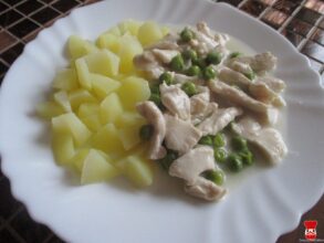 Kuracie rezance na hrášku