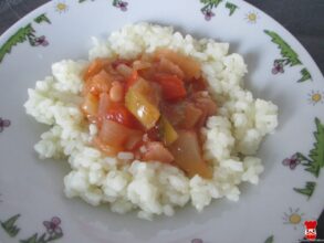 Zeleninové soté s ryžou