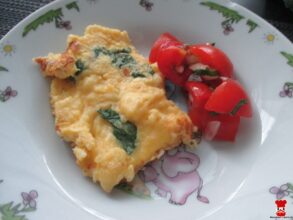 Omeleta s listovým špenátom